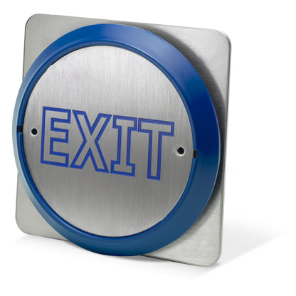 PBT-860BS-B blue 85mm raised press to exit button