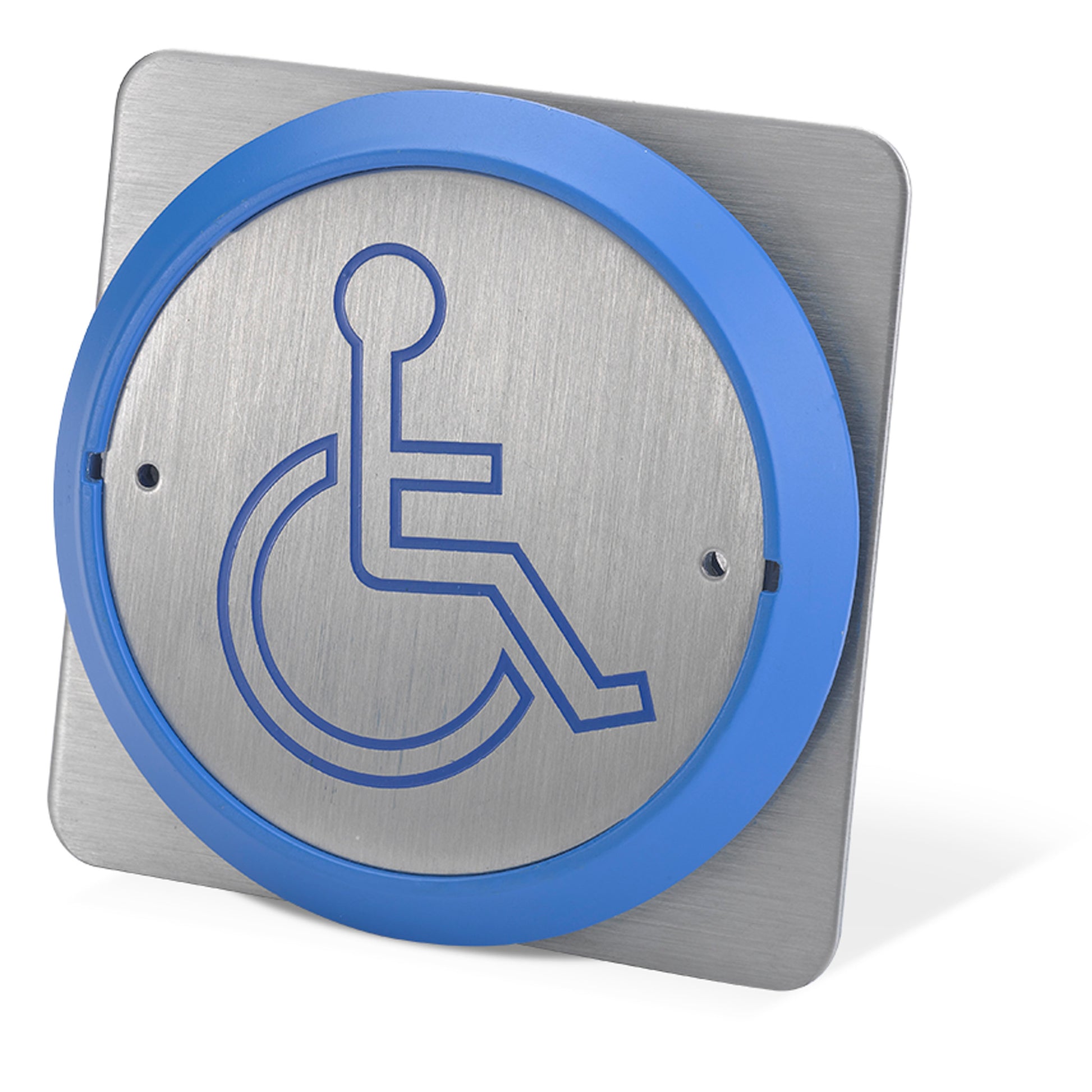 PBT-861BS-B blue 85mm press to exit button with wheelchair symbol