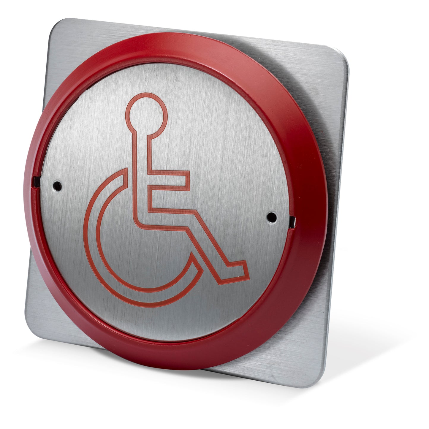 PBT-861BS-R red 85mm press to exit button with wheelchair symbol