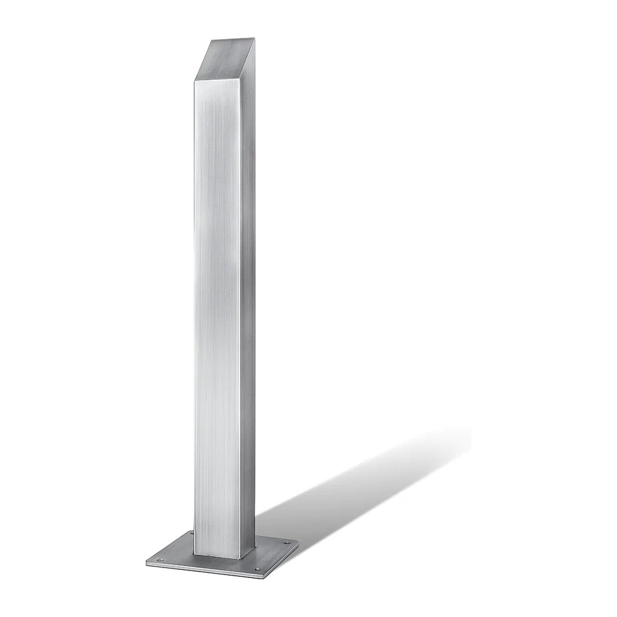 POST-SS-SQ square stainless steel access control post with angled top mounting surface
