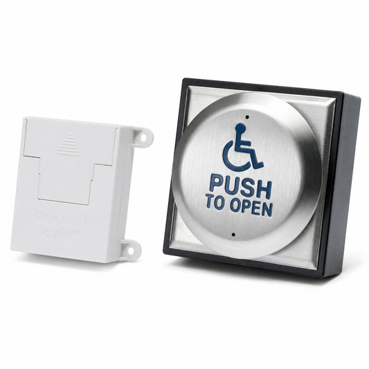 WPB-900 surface mount wireless exit button for access control systems