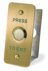 DRB002NF-B-PTE Narrow Brass Effect Press to Exit Button - Smart Access Solutions Ltd