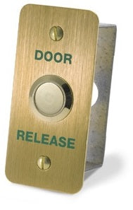 DRB002NF-B-DR Narrow Brass Effect Door Release Button - Smart Access Solutions Ltd